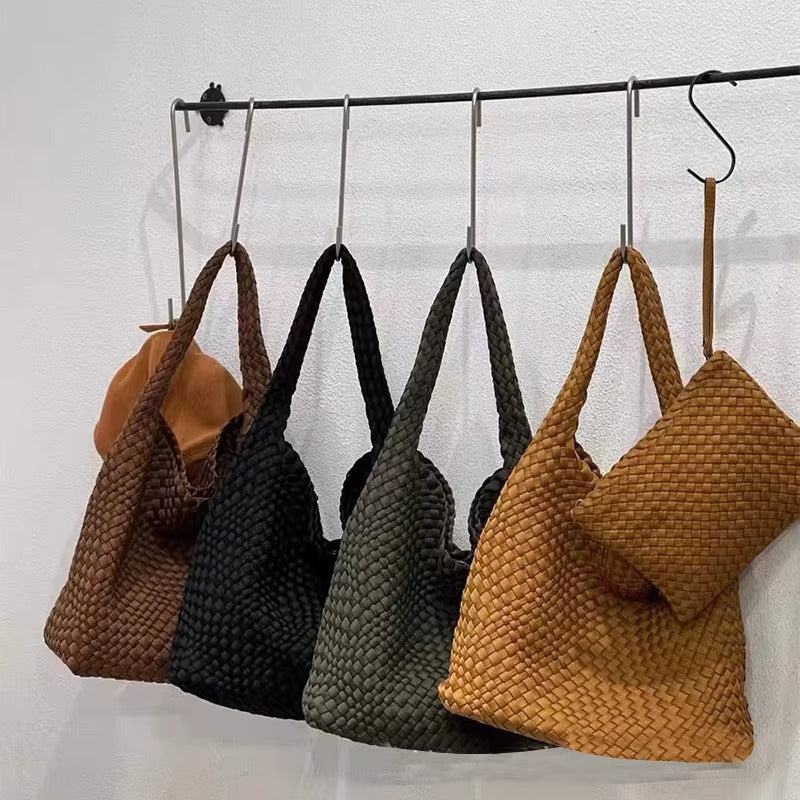 Woven Neoprene Shoulder Tote