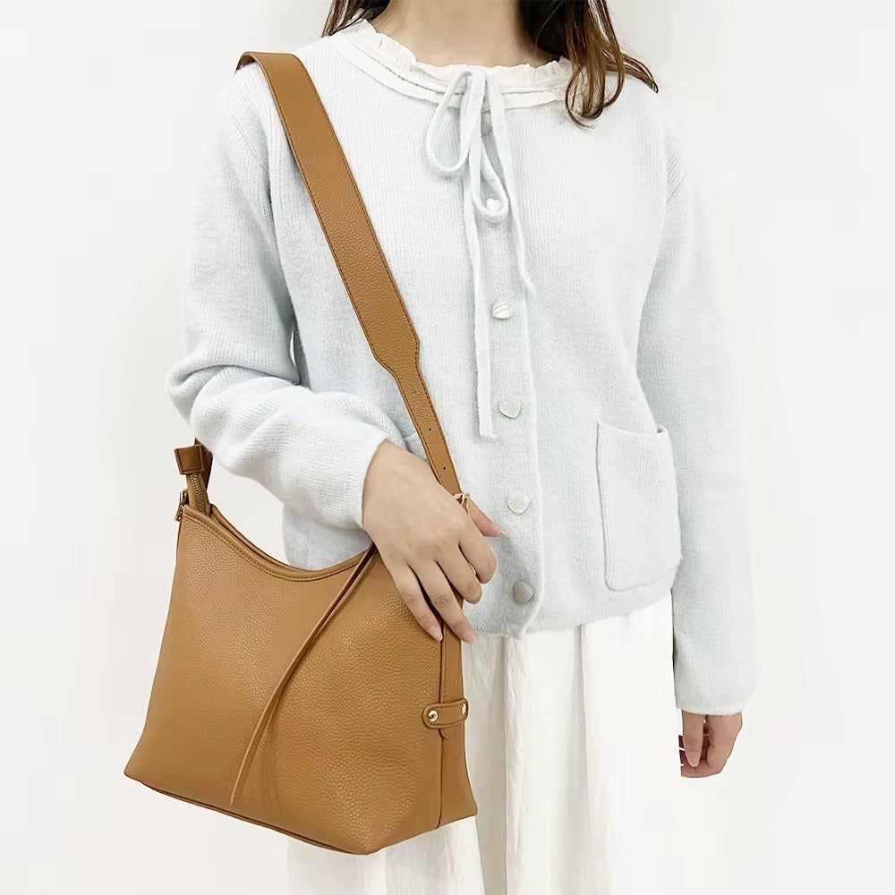 Women Soft Leather Crossbody Messenger Bags with Zipper