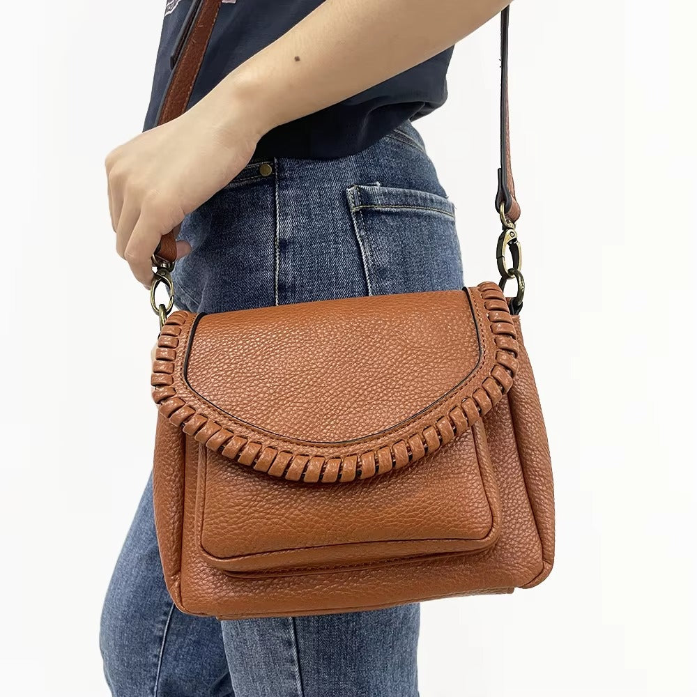 Women Vintage PU Leather Crossbody Messenger Bag