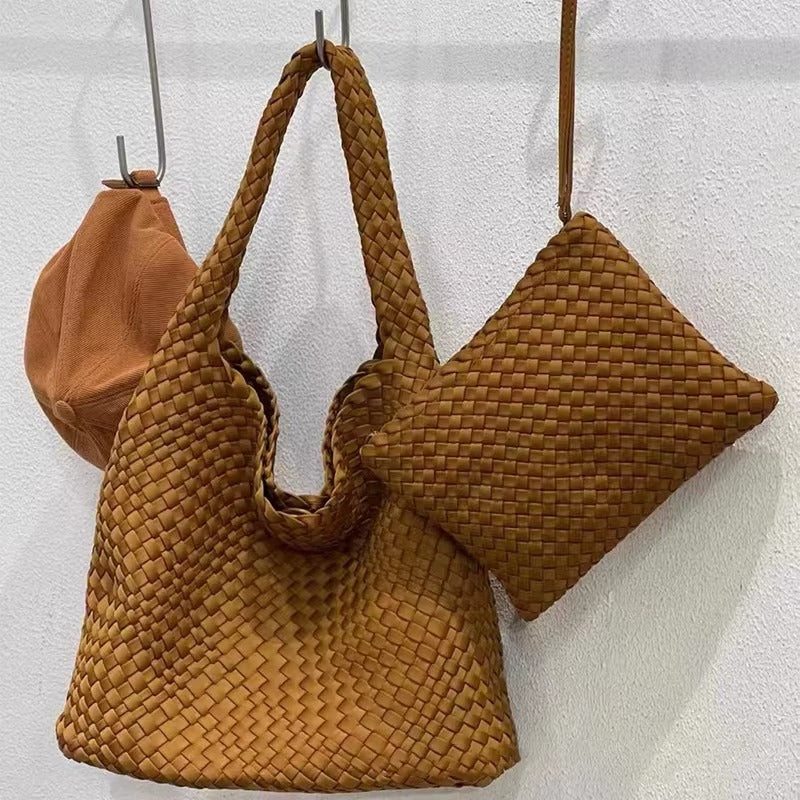 Woven Neoprene Shoulder Tote