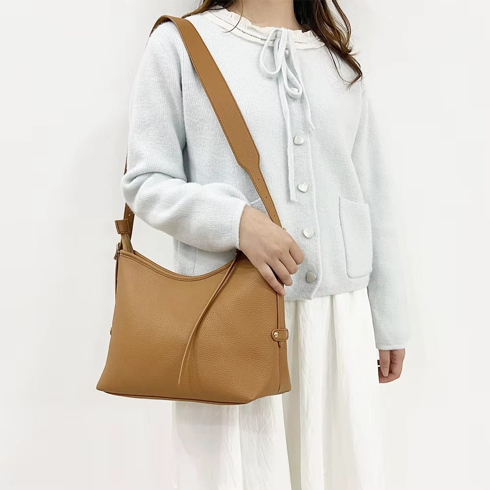 Women Soft Leather Crossbody Messenger Bags with Zipper