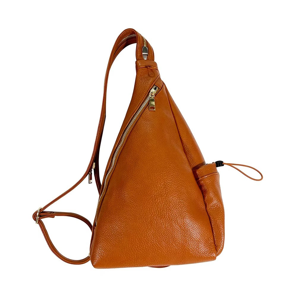 Soft Vegan Leather Backpack Casual Chest Shoulder Bag
