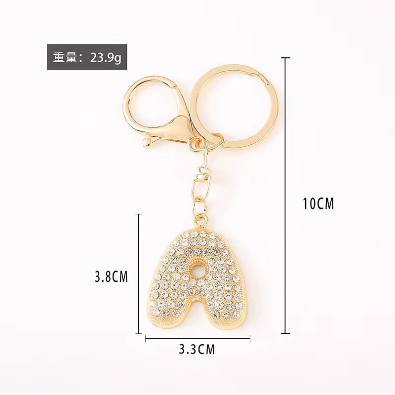 Crystal Initial Bag Charm