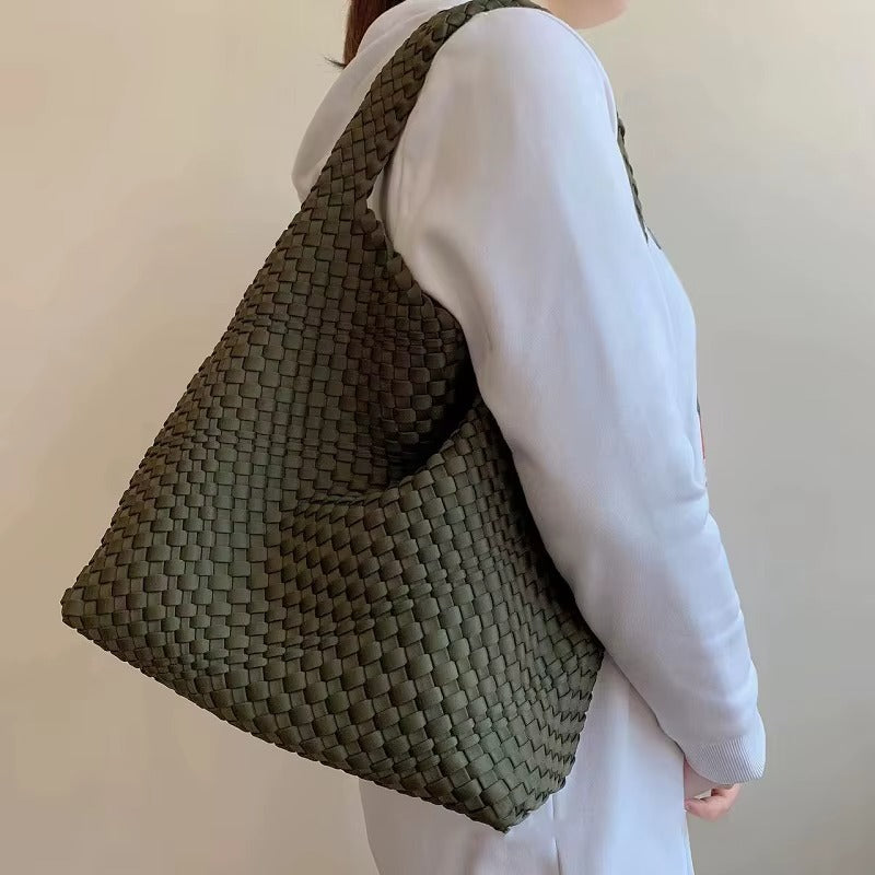 Woven Neoprene Shoulder Tote