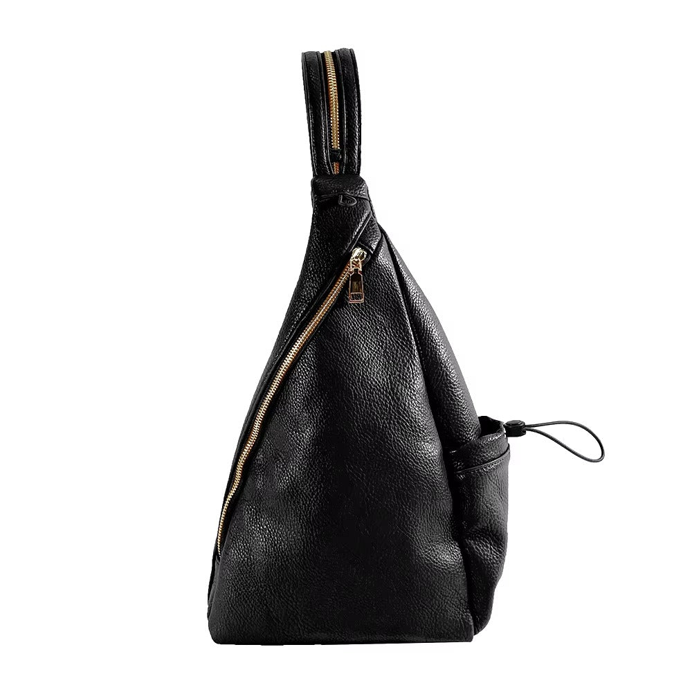 Soft Vegan Leather Backpack Casual Chest Shoulder Bag