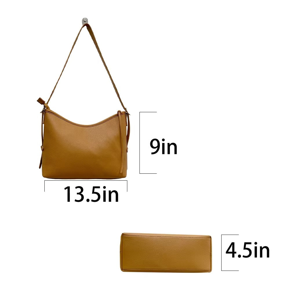 Women Soft Leather Crossbody Messenger Bags with Zipper
