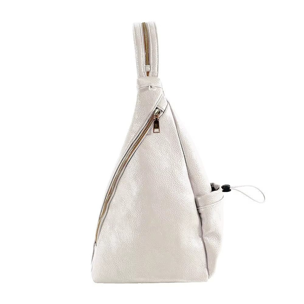 Soft Vegan Leather Backpack Casual Chest Shoulder Bag