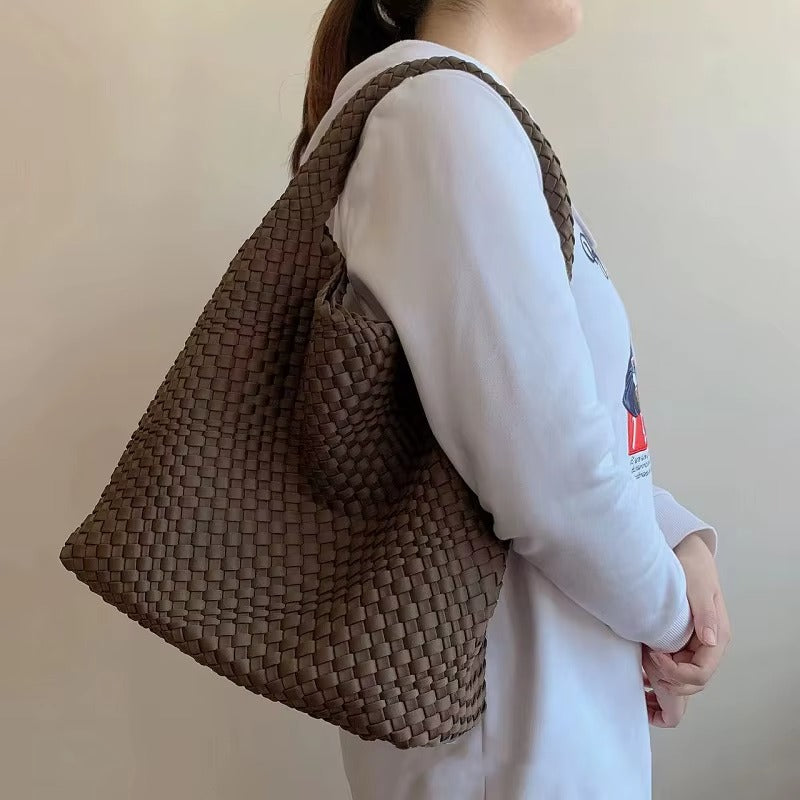 Woven Neoprene Shoulder Tote