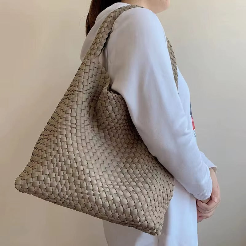 Woven Neoprene Shoulder Tote