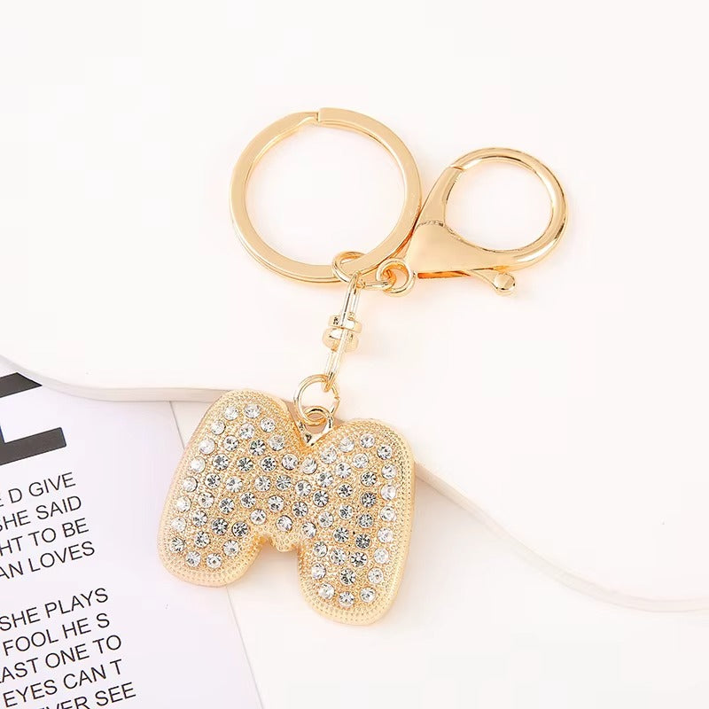 Crystal Initial Bag Charm