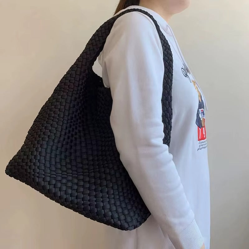 Woven Neoprene Shoulder Tote